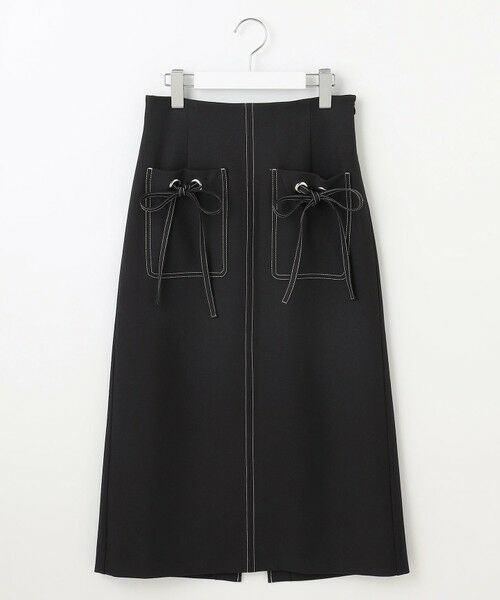 Feroux / フェルゥ ミニ・ひざ丈スカート | 【洗える】リボンポケット付きIライン スカート | 詳細15