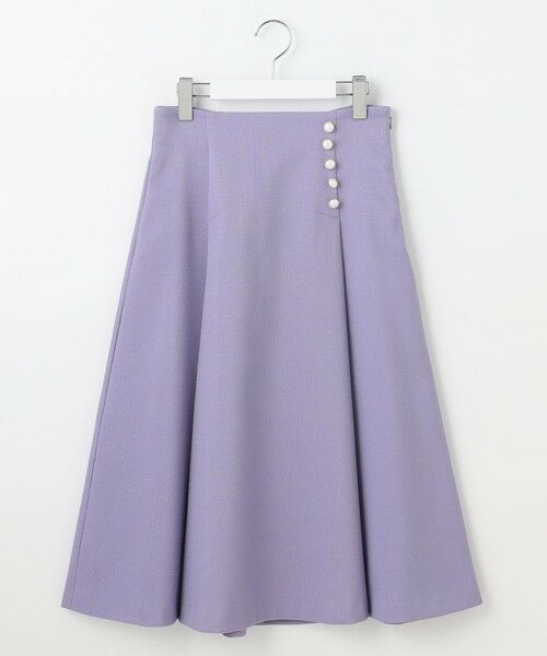 Feroux / フェルゥ ミニ・ひざ丈スカート | 【洗える】パールボタン付きフレア スカート | 詳細3