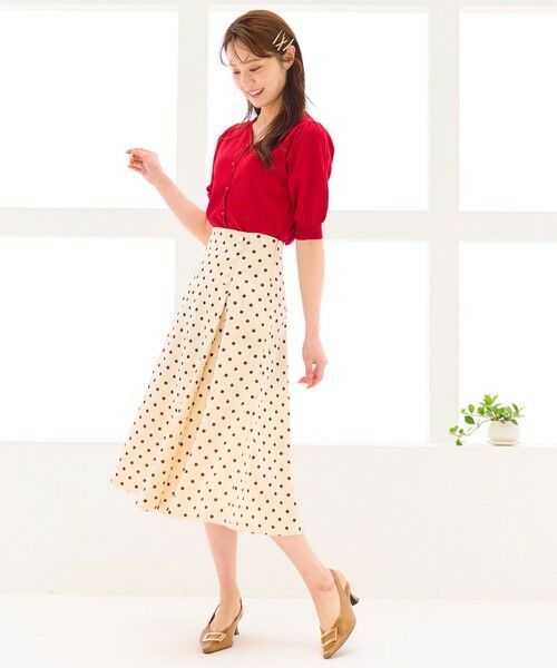 Feroux / フェルゥ ミニ・ひざ丈スカート | 【洗える】パールボタン付きフレア スカート | 詳細5