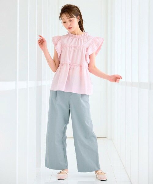 Feroux / フェルゥ シャツ・ブラウス | 【洗える】ペプラムシルエットフリルブラウス | 詳細1