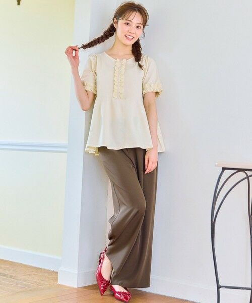 Feroux / フェルゥ ニット・セーター | 【洗える】フリルデザインペプラムニットトップス | 詳細1