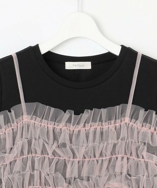 Feroux / フェルゥ ロング・マキシ丈ワンピース | 【洗える】チュールキャミレイヤード カットソー ワンピース | 詳細11