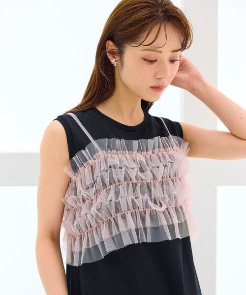 Feroux / フェルゥ ロング・マキシ丈ワンピース | 【洗える】チュールキャミレイヤード カットソー ワンピース | 詳細3