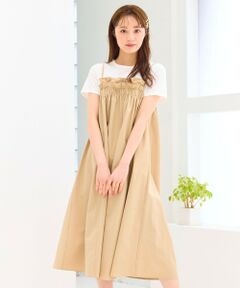 Feroux / フェルゥ ロング・マキシ丈ワンピース | 【洗える】レイヤード風 ギャザーワンピース