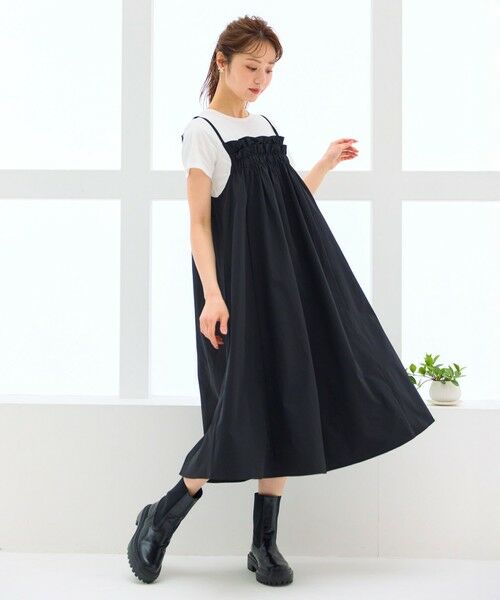 Feroux / フェルゥ ロング・マキシ丈ワンピース | 【洗える】レイヤード風 ギャザーワンピース | 詳細3