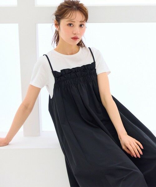 Feroux / フェルゥ ロング・マキシ丈ワンピース | 【洗える】レイヤード風 ギャザーワンピース | 詳細4