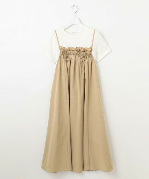 Feroux / フェルゥ ロング・マキシ丈ワンピース | 【洗える】レイヤード風 ギャザーワンピース | 詳細12