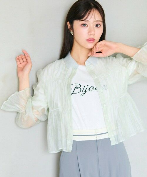 Feroux / フェルゥ シャツ・ブラウス | 【洗える】シャーリング シアーシャツ | 詳細8