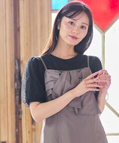 Feroux / フェルゥ カットソー | 【汗ジミが目立たない・洗える】チュール袖パフスリーブ Tシャツ