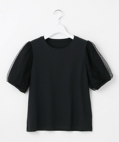 Feroux / フェルゥ カットソー | 【汗ジミが目立たない・洗える】チュール袖パフスリーブ Tシャツ | 詳細5