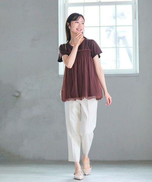 Feroux / フェルゥ カットソー | 【汗ジミが目立たない・洗える】バルーンチュール Tシャツ | 詳細1