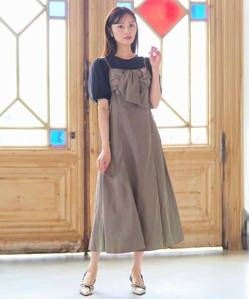 Feroux / フェルゥ ロング・マキシ丈ワンピース | 【洗える】リボン キャミドレス | 詳細9