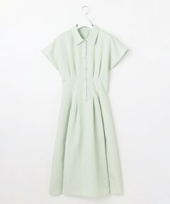 Feroux / フェルゥ ロング・マキシ丈ワンピース | 【洗える】パールボタンストライプ シャツワンピース