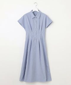 Feroux / フェルゥ ロング・マキシ丈ワンピース | 【洗える】パールボタンストライプ シャツワンピース