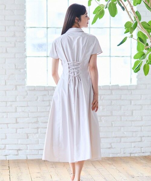 Feroux / フェルゥ ロング・マキシ丈ワンピース | 【洗える】パールボタンストライプ シャツワンピース | 詳細3