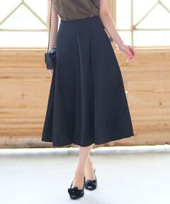 Feroux / フェルゥ ミニ・ひざ丈スカート | 【洗える】タフタフレア スカート