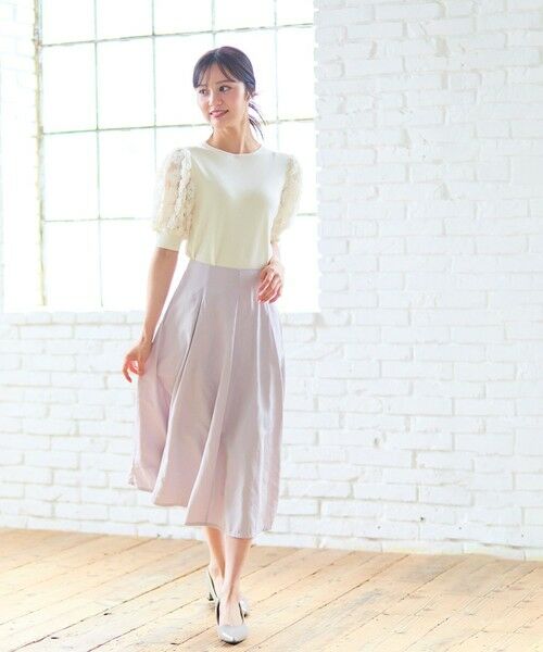 Feroux / フェルゥ ミニ・ひざ丈スカート | 【洗える】タフタフレア スカート | 詳細1