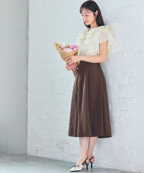 Feroux / フェルゥ ミニ・ひざ丈スカート | 【洗える】タフタフレア スカート | 詳細3