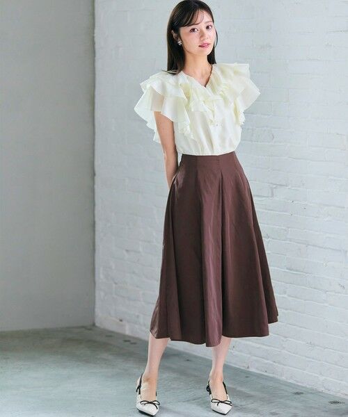 Feroux / フェルゥ ミニ・ひざ丈スカート | 【洗える】タフタフレア スカート | 詳細4