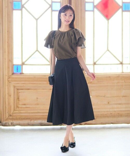 Feroux / フェルゥ ミニ・ひざ丈スカート | 【洗える】タフタフレア スカート | 詳細12