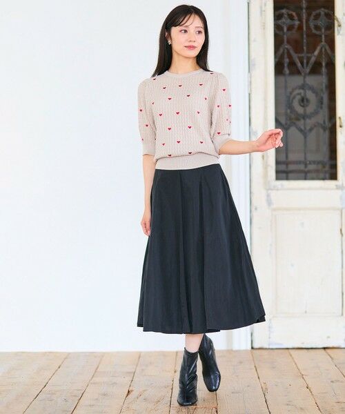 Feroux / フェルゥ ミニ・ひざ丈スカート | 【洗える】タフタフレア スカート | 詳細15