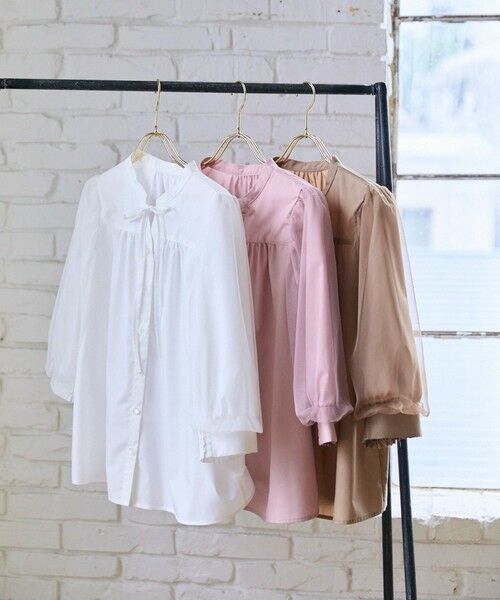 Feroux / フェルゥ シャツ・ブラウス | 袖チュールリボンスキッパー ブラウス | 詳細12