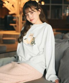 Feroux / フェルゥ スウェット | 【猫カフェMOCHAコラボ】猫ちゃんプリント トレーナー