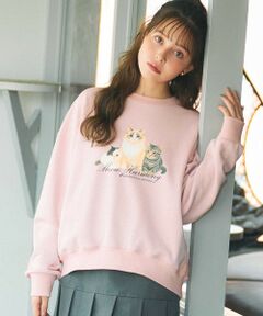 Feroux / フェルゥ スウェット | 【猫カフェMOCHAコラボ】猫ちゃんプリント トレーナー