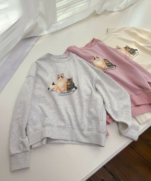 Feroux / フェルゥ スウェット | 【猫カフェMOCHAコラボ】猫ちゃんプリント トレーナー | 詳細4
