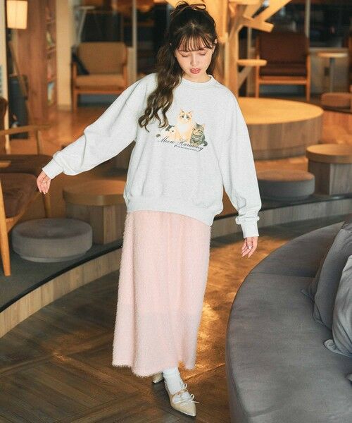 Feroux / フェルゥ スウェット | 【猫カフェMOCHAコラボ】猫ちゃんプリント トレーナー | 詳細1