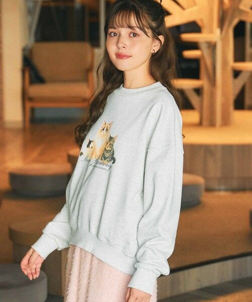 Feroux / フェルゥ スウェット | 【猫カフェMOCHAコラボ】猫ちゃんプリント トレーナー | 詳細2