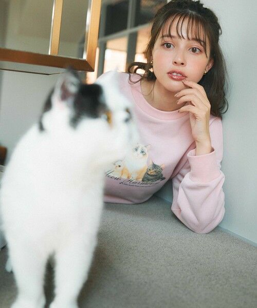 Feroux / フェルゥ スウェット | 【猫カフェMOCHAコラボ】猫ちゃんプリント トレーナー | 詳細18