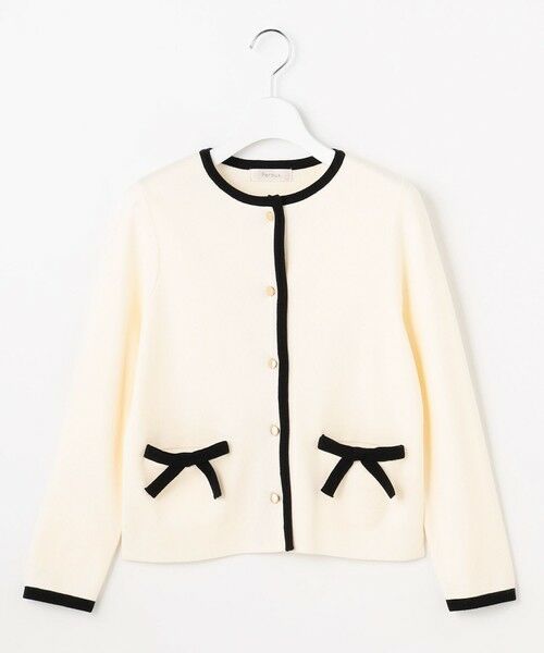 Feroux / フェルゥ カーディガン・ボレロ | バイカラーリボンニット カーディガン | 詳細6