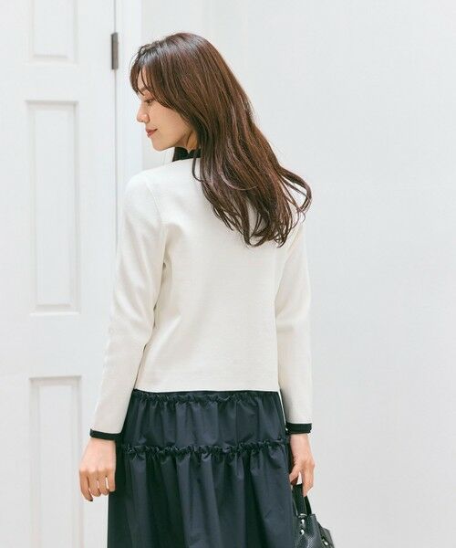 Feroux / フェルゥ カーディガン・ボレロ | バイカラーリボンニット カーディガン | 詳細3