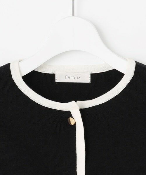Feroux / フェルゥ カーディガン・ボレロ | バイカラーリボンニット カーディガン | 詳細8