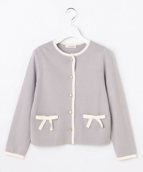 Feroux / フェルゥ カーディガン・ボレロ | バイカラーリボンニット カーディガン | 詳細17