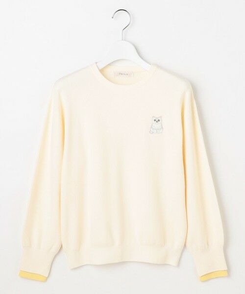 Feroux / フェルゥ ニット・セーター | 【猫カフェMOCHAコラボ】しらたまくん刺繍 ニット | 詳細2