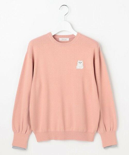 Feroux / フェルゥ ニット・セーター | 【猫カフェMOCHAコラボ】しらたまくん刺繍 ニット | 詳細18