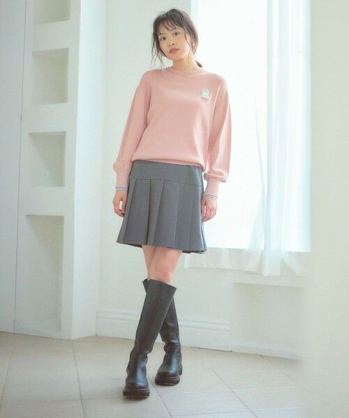 Feroux / フェルゥ ニット・セーター | 【猫カフェMOCHAコラボ】しらたまくん刺繍 ニット | 詳細15