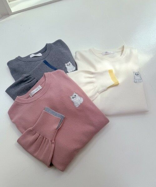 Feroux / フェルゥ ニット・セーター | 【猫カフェMOCHAコラボ】しらたまくん刺繍 ニット | 詳細17