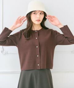 Feroux / フェルゥ カーディガン・ボレロ | 胸元刺繍パールニット カーディガン