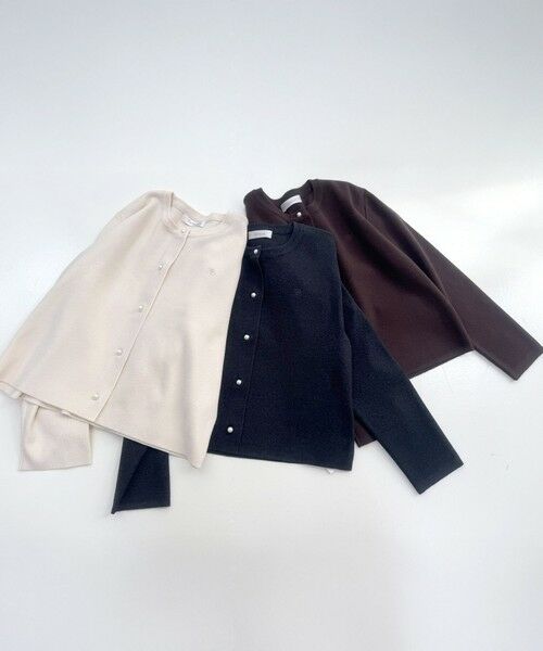 Feroux / フェルゥ カーディガン・ボレロ | 胸元刺繍パールニット カーディガン | 詳細1