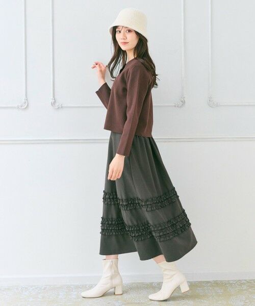 Feroux / フェルゥ カーディガン・ボレロ | 胸元刺繍パールニット カーディガン | 詳細3