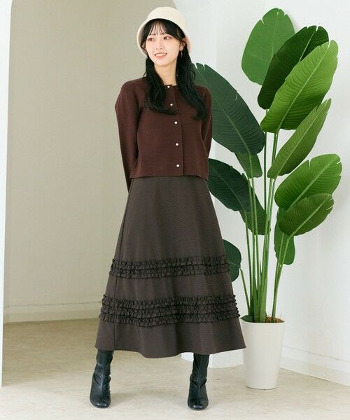 Feroux / フェルゥ カーディガン・ボレロ | 胸元刺繍パールニット カーディガン | 詳細4