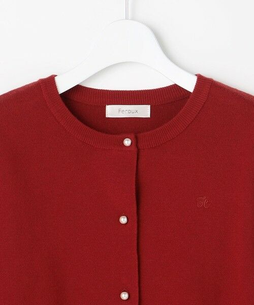 Feroux / フェルゥ カーディガン・ボレロ | 胸元刺繍パールニット カーディガン | 詳細9
