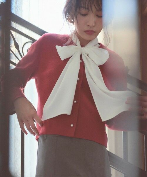 Feroux / フェルゥ カーディガン・ボレロ | 胸元刺繍パールニット カーディガン | 詳細7