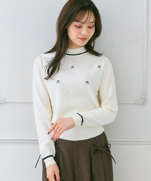 Feroux / フェルゥ ニット・セーター | リボン刺繍ダイア柄 ニット | 詳細6