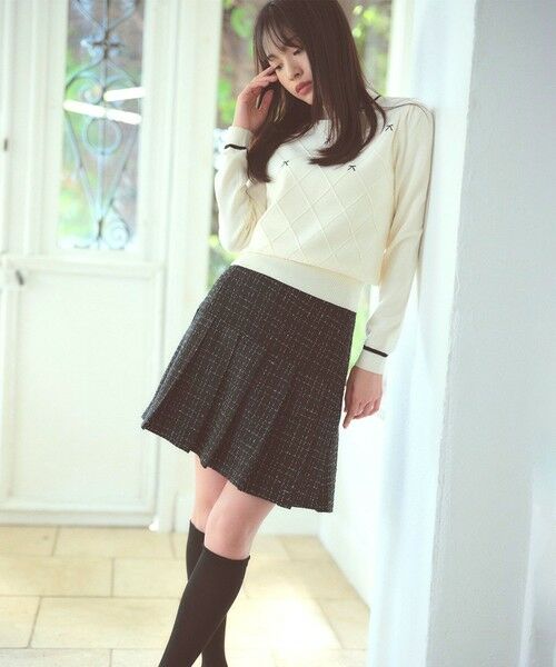 Feroux / フェルゥ ニット・セーター | リボン刺繍ダイア柄 ニット | 詳細2