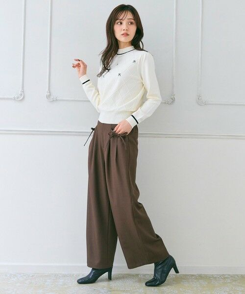 Feroux / フェルゥ ニット・セーター | リボン刺繍ダイア柄 ニット | 詳細5