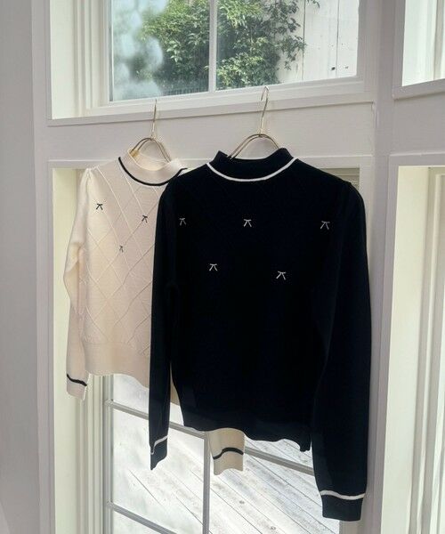 Feroux / フェルゥ ニット・セーター | リボン刺繍ダイア柄 ニット | 詳細12